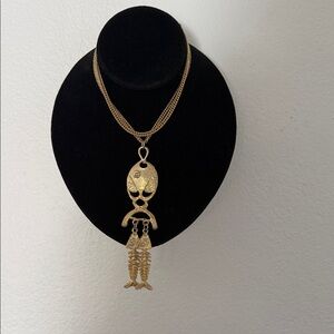 Gold Fish Pendant Necklace